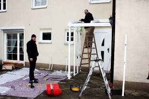 Fenster Pille  Vordach Montage